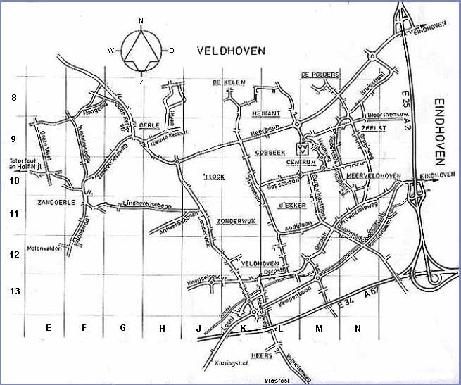 Plattegrond en wegenplan Veldhoven